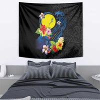Palau Independence Day Tapestry Melanesian Tattoo with Hibiscus