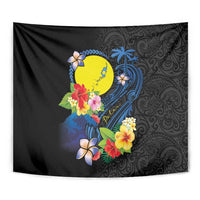 Palau Independence Day Tapestry Melanesian Tattoo with Hibiscus