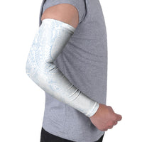 Hawaiian Turtles and Leis Arm Sleeves Tribal Kakau Pattern Airy White Blue Cloud Vibe