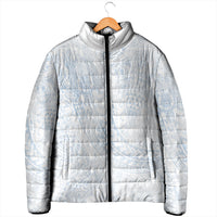Hawaiian Turtles and Leis Padded Jacket Tribal Kakau Pattern Airy White Blue Cloud Vibe