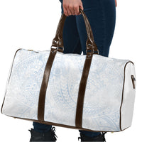Hawaiian Turtles and Leis Travel Bag Tribal Kakau Pattern Airy White Blue Cloud Vibe