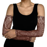 Hawaiian Turtles and Leis Arm Sleeves Tribal Kakau Pattern Mocha Mousse Color