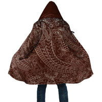 Hawaiian Turtles and Leis Cloak Tribal Kakau Pattern Mocha Mousse Color