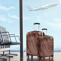 Hawaiian Turtles and Leis Luggage Cover Tribal Kakau Pattern Mocha Mousse Color