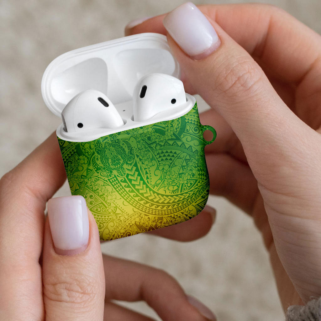 Hawaiian Turtles and Leis AirPods Case Tribal Kakau Pattern Fresh Summer Vibe