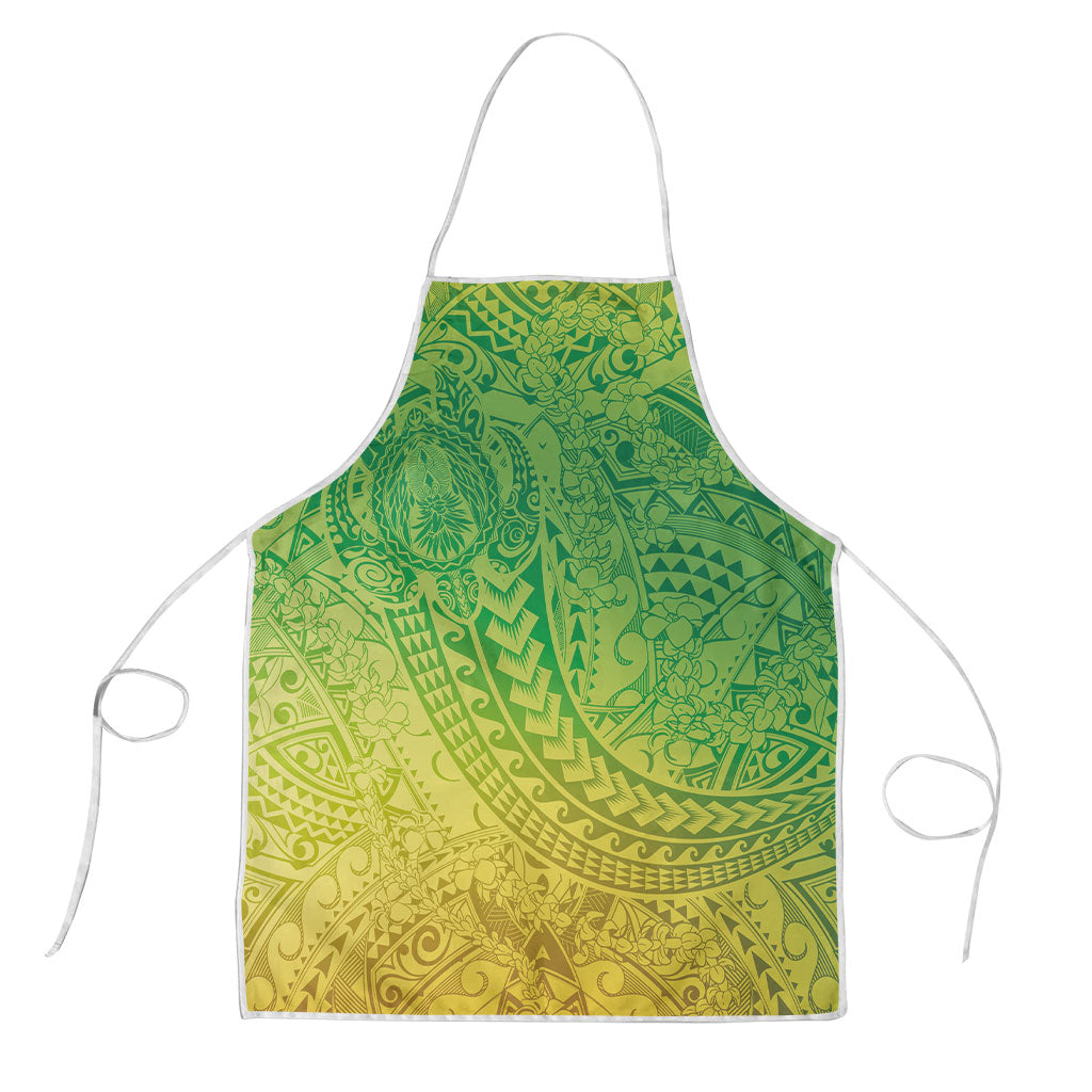 Hawaiian Turtles and Leis Apron Tribal Kakau Pattern Fresh Summer Vibe