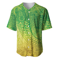 Hawaiian Turtles and Leis Baseball Jersey Tribal Kakau Pattern Fresh Summer Vibe