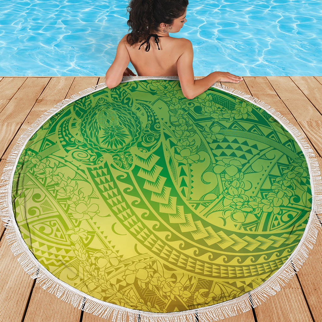Hawaiian Turtles and Leis Beach Blanket Tribal Kakau Pattern Fresh Summer Vibe