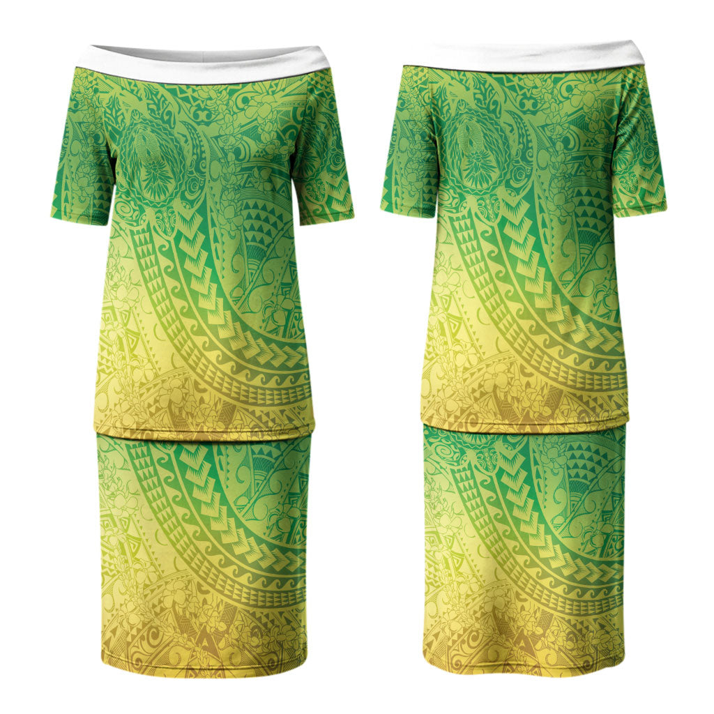 Hawaiian Turtles and Leis Couples Matching Puletasi and Hawaiian Shirt Tribal Kakau Pattern Fresh Summer Vibe LT03 - Polynesian Pride