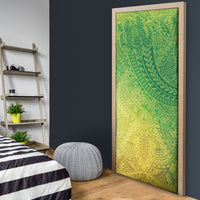 Hawaiian Turtles and Leis Door Cover Tribal Kakau Pattern Fresh Summer Vibe