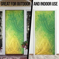 Hawaiian Turtles and Leis Door Cover Tribal Kakau Pattern Fresh Summer Vibe