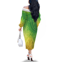 Hawaiian Turtles and Leis Family Matching Off The Shoulder Long Sleeve Dress and Hawaiian Shirt Tribal Kakau Pattern Fresh Summer Vibe