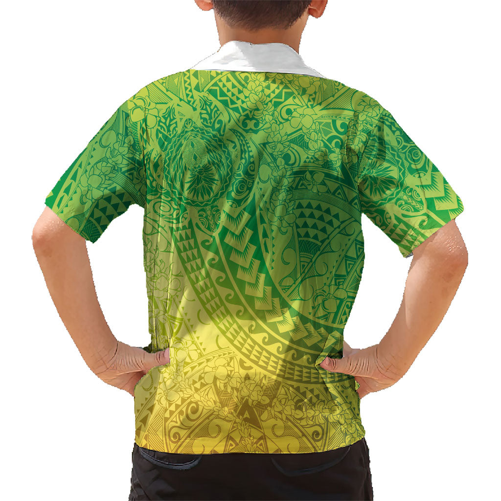 Hawaiian Turtles and Leis Family Matching Off Shoulder Maxi Dress and Hawaiian Shirt Tribal Kakau Pattern Fresh Summer Vibe