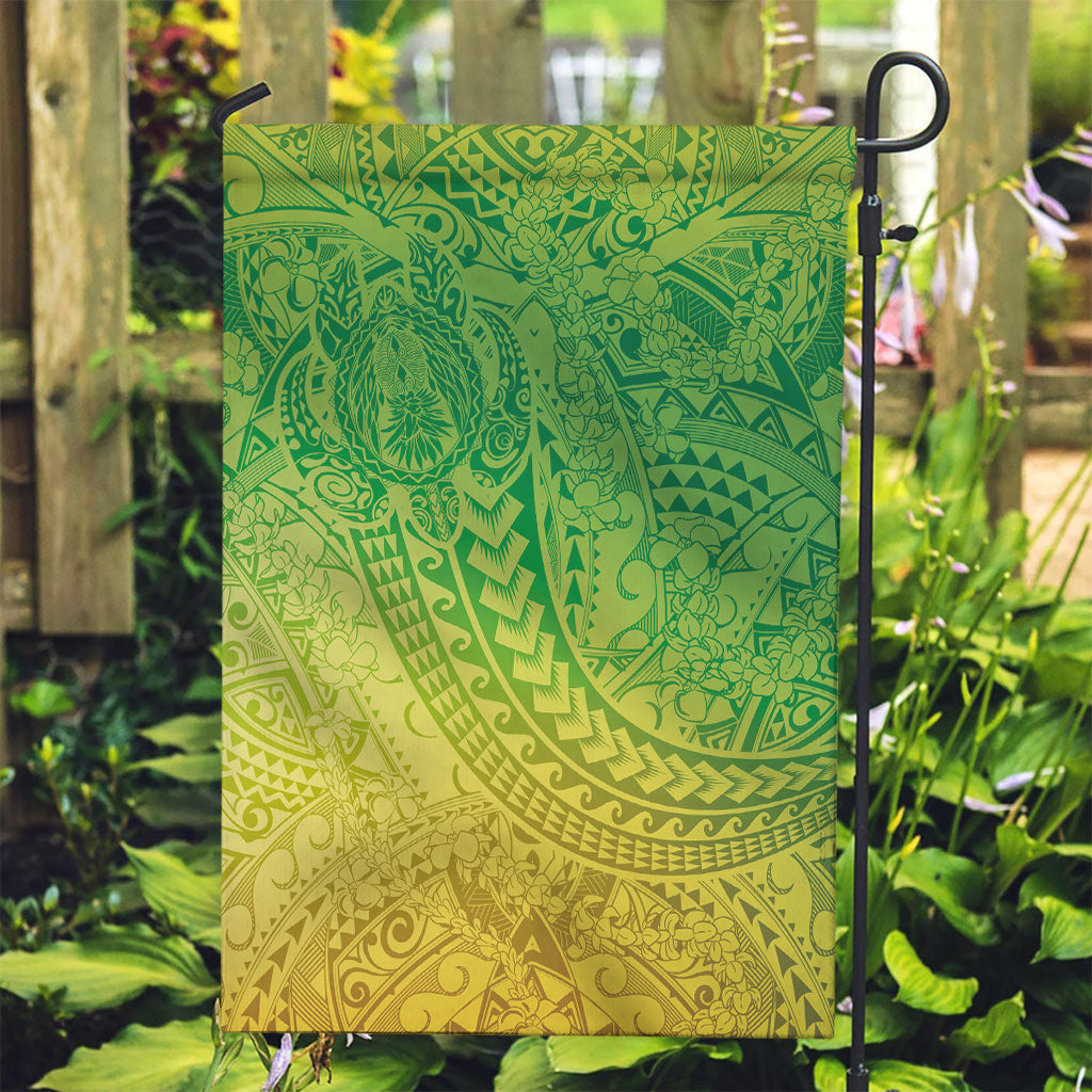 Hawaiian Turtles and Leis Garden Flag Tribal Kakau Pattern Fresh Summer Vibe