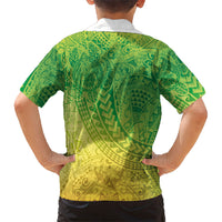 Hawaiian Turtles and Leis Kid Hawaiian Shirt Tribal Kakau Pattern Fresh Summer Vibe