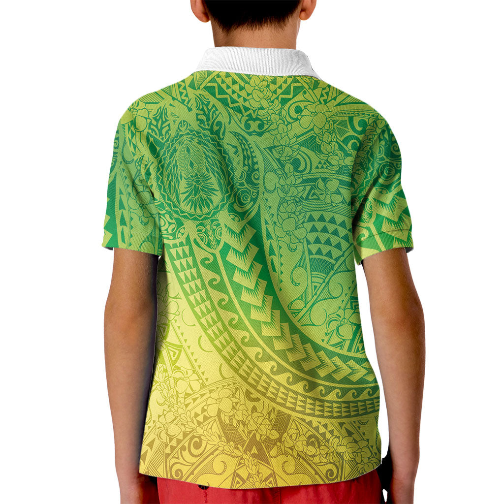 Hawaiian Turtles and Leis Kid Polo Shirt Tribal Kakau Pattern Fresh Summer Vibe