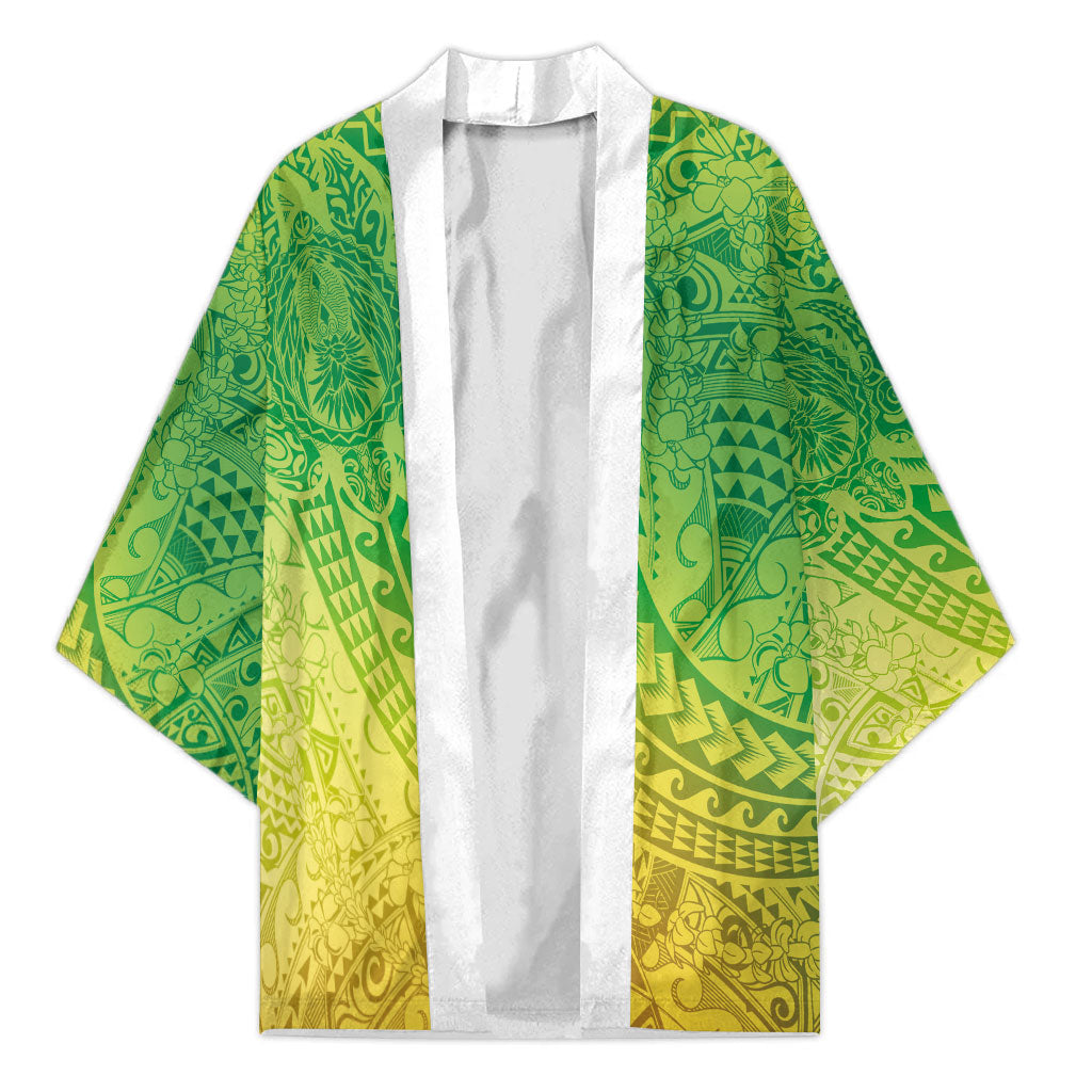 Hawaiian Turtles and Leis Kimono Tribal Kakau Pattern Fresh Summer Vibe