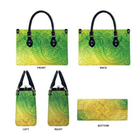 Hawaiian Turtles and Leis Leather Bag Tribal Kakau Pattern Fresh Summer Vibe