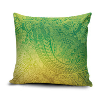 Hawaiian Turtles and Leis Pillow Cover Tribal Kakau Pattern Fresh Summer Vibe