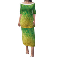 Hawaiian Turtles and Leis Puletasi Tribal Kakau Pattern Fresh Summer Vibe