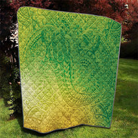 Hawaiian Turtles and Leis Quilt Tribal Kakau Pattern Fresh Summer Vibe