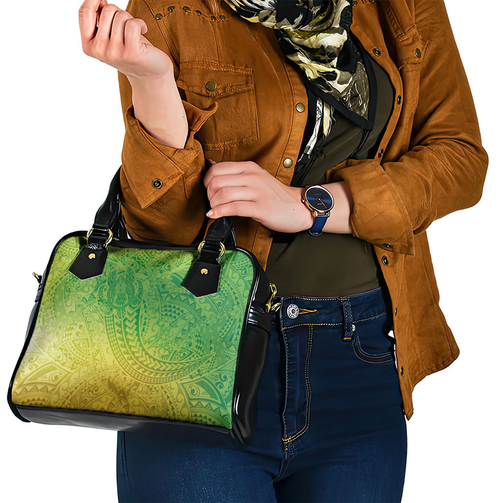 Hawaiian Turtles and Leis Shoulder Handbag Tribal Kakau Pattern Fresh Summer Vibe
