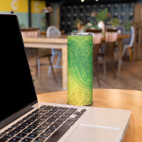 Hawaiian Turtles and Leis Skinny Tumbler Tribal Kakau Pattern Fresh Summer Vibe