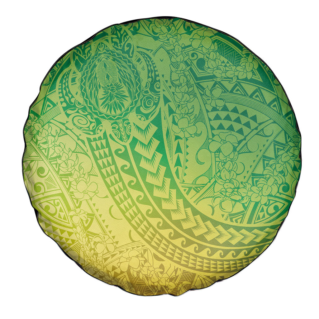 Hawaiian Turtles and Leis Spare Tire Cover Tribal Kakau Pattern Fresh Summer Vibe