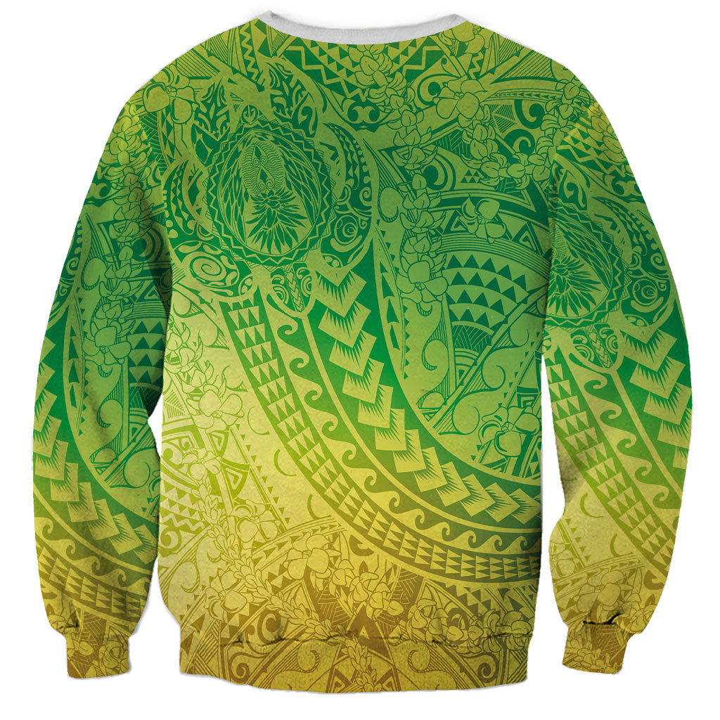 Hawaiian Turtles and Leis Sweatshirt Tribal Kakau Pattern Fresh Summer Vibe