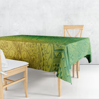 Hawaiian Turtles and Leis Tablecloth Tribal Kakau Pattern Fresh Summer Vibe