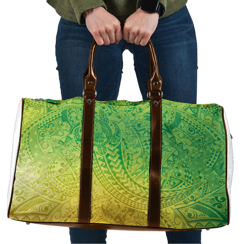 Hawaiian Turtles and Leis Travel Bag Tribal Kakau Pattern Fresh Summer Vibe