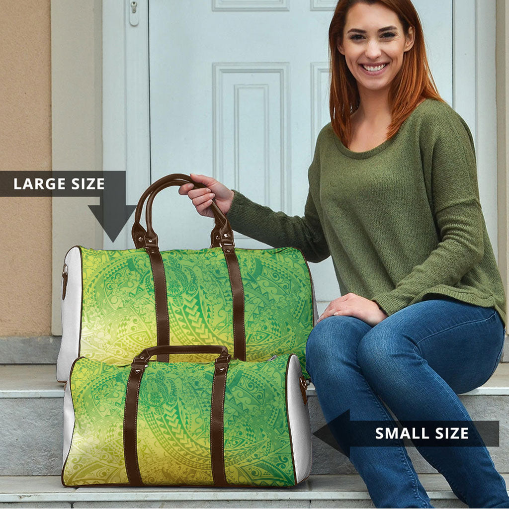 Hawaiian Turtles and Leis Travel Bag Tribal Kakau Pattern Fresh Summer Vibe