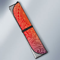 Hawaiian Turtles and Leis Auto Sun Shade Tribal Kakau Pattern Magical Rainbow Sky