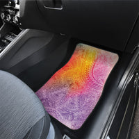 Hawaiian Turtles and Leis Car Mats Tribal Kakau Pattern Magical Rainbow Sky