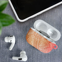 Hawaiian Turtles and Leis AirPods Case Tribal Kakau Pattern Peach Fuzz Color