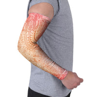 Hawaiian Turtles and Leis Arm Sleeves Tribal Kakau Pattern Peach Fuzz Color