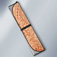 Hawaiian Turtles and Leis Auto Sun Shade Tribal Kakau Pattern Peach Fuzz Color