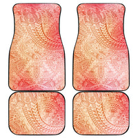 Hawaiian Turtles and Leis Car Mats Tribal Kakau Pattern Peach Fuzz Color