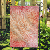 Hawaiian Turtles and Leis Garden Flag Tribal Kakau Pattern Peach Fuzz Color