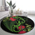 New Zealand Chameleon and Gecko Round Carpet Maori Silver Fern and Pohutukawa Decoration