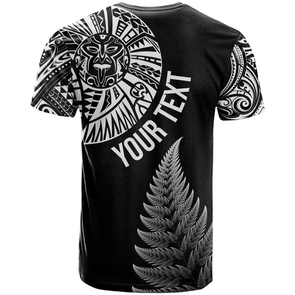 (Custom Personalised) New Zealand Maori Hawaiian Shirt Fern and Manaia Version Black LT13 main image 1