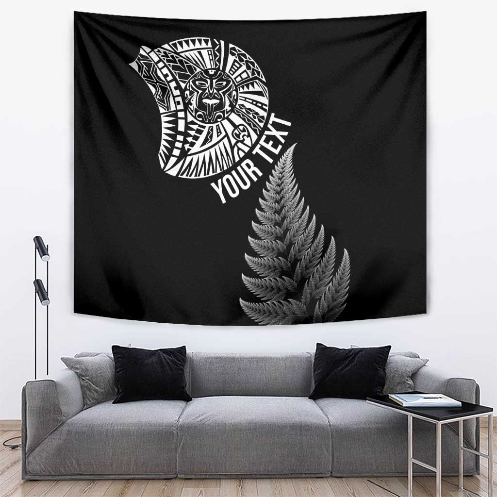 Personalised New Zealand Maori Art Tattoo and Silver Fern Tapestry LT03 Black - Polynesian Pride