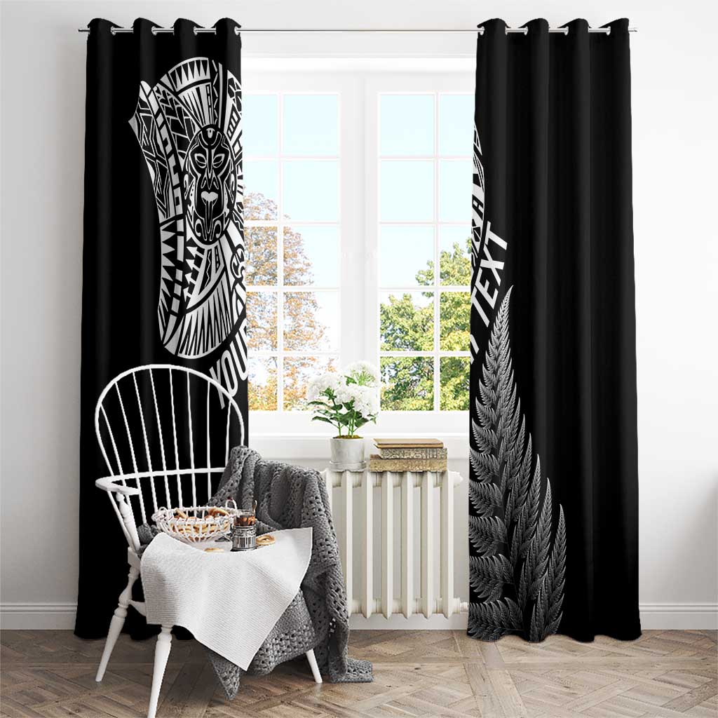 Personalised New Zealand Maori Art Tattoo and Silver Fern Window Curtain