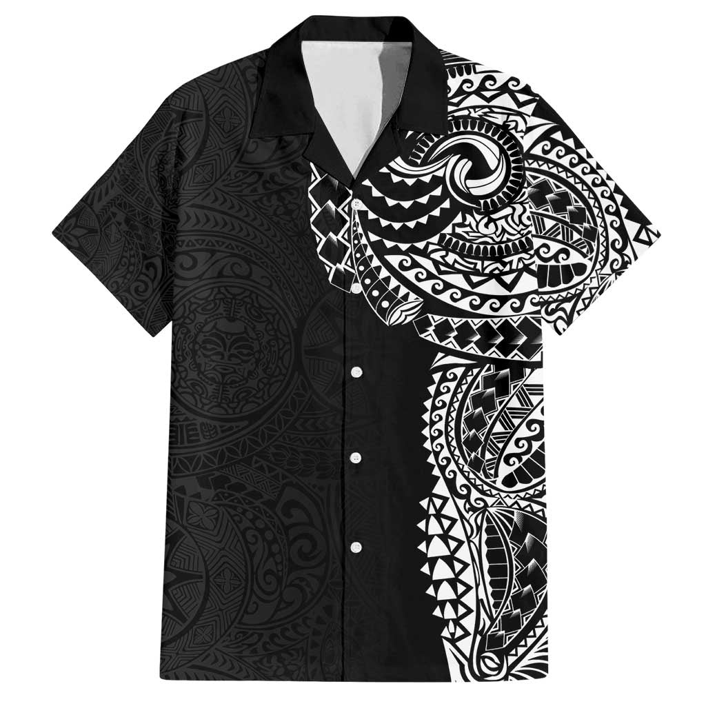Polynesian Art Traditional Tattoo Pattern Family Matching Tank Maxi Dress and Hawaiian Shirt LT03 Dad's Shirt - Short Sleeve Black - Polynesian Pride