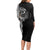 Polynesian Art Traditional Tattoo Pattern Long Sleeve Bodycon Dress