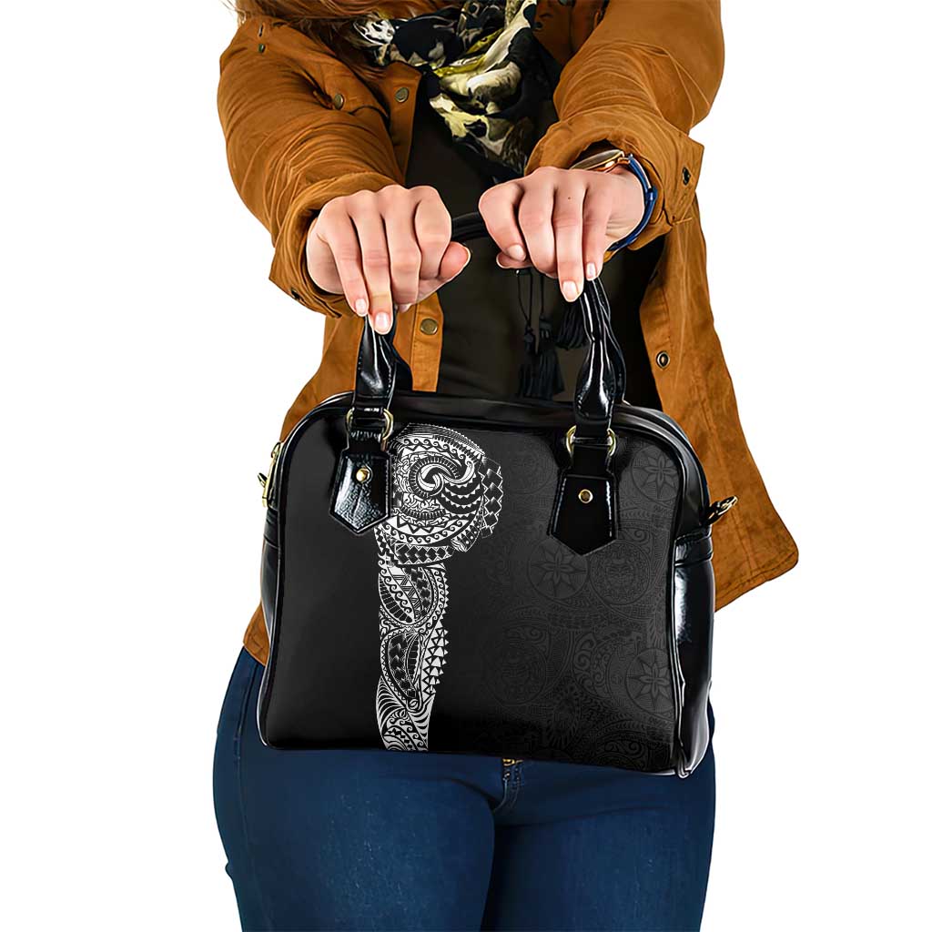 Polynesian Art Traditional Tattoo Pattern Shoulder Handbag LT03 One Size Black - Polynesian Pride