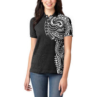 Polynesian Art Traditional Tattoo Pattern Women Polo Shirt