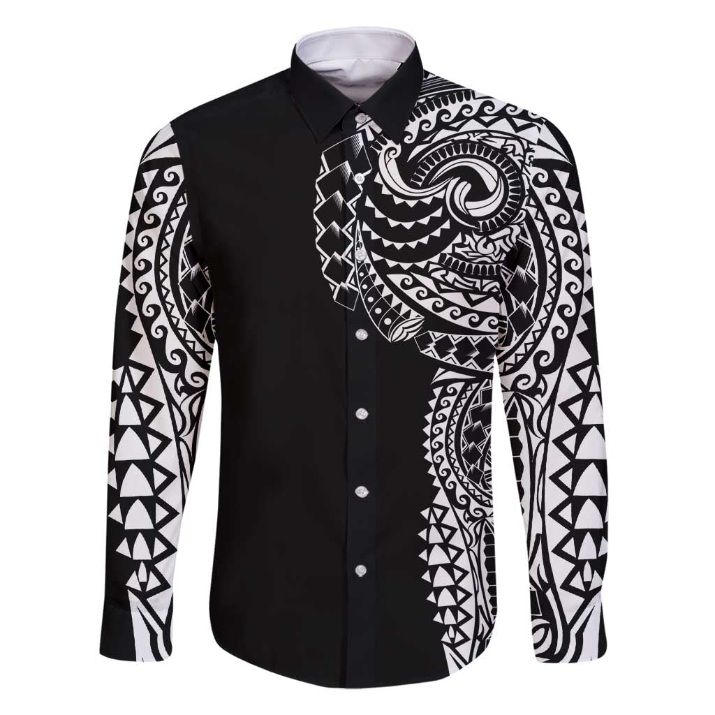 Polynesian Art Traditional Tattoo Family Matching Mermaid Dress and Hawaiian Shirt Simple Style