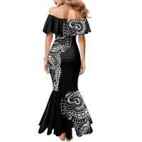 Polynesian Art Traditional Tattoo Family Matching Mermaid Dress and Hawaiian Shirt Simple Style