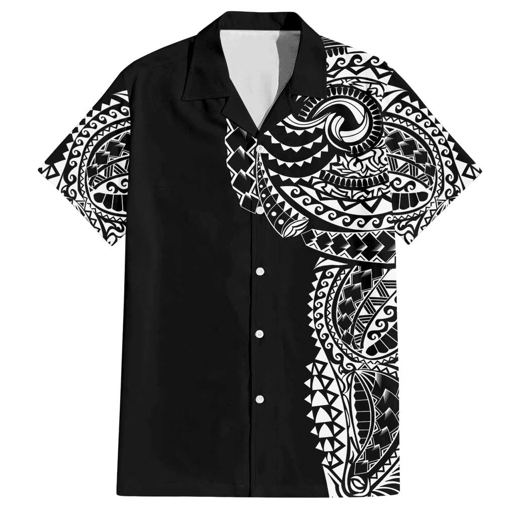 Polynesian Art Traditional Tattoo Family Matching Tank Maxi Dress and Hawaiian Shirt Simple Style LT03 Dad's Shirt - Short Sleeve Black - Polynesian Pride